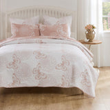 Greenland Home Fashions Mariposa Luxurious Modern Design Coverlet Bedding Set Pink