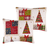 Greenland Home Fashions Christmas Trees Deck the Halls Quilted 100% Cotton Sham Red
