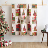 Greenland Home Fashion 100% Cotton Face Microfiber Back Polyester Fill Deck the Halls Accessory Throw Red