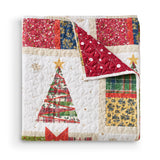 Greenland Home Fashion 100% Cotton Face Microfiber Back Polyester Fill Deck the Halls Accessory Throw Red