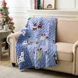 Greenland Home Fashion 100% Microfiber Shell, Polyester Fill Winter Whiskers Accessory Throw Blue