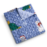 Greenland Home Fashion 100% Microfiber Shell, Polyester Fill Winter Whiskers Accessory Throw Blue