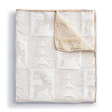 Greenland Home Fashion Reindeer Games Accessory 100% Woven Polyester Jacquard Throw White