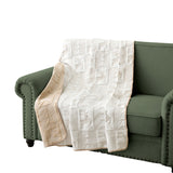 Greenland Home Fashion Reindeer Games Accessory 100% Woven Polyester Jacquard Throw White