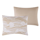 Greenland Home Fashions Dover Natural 100% Woven Polyester Jacquard Coastal Pattern Sham Natural