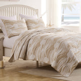 Greenland Home Fashion 100% Woven Polyester Jacquard Dover Coverlet Set Natural