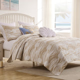 Greenland Home Fashion 100% Woven Polyester Jacquard Dover Coverlet Set Natural