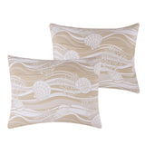 Greenland Home Fashions Dover Natural 100% Woven Polyester Jacquard Coastal Pattern Sham Natural