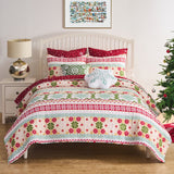 Greenland Home Fashion Fair 100% Cotton & Microfiber Back, Polyester Fill Isle Quilt Set Snow