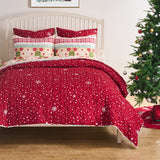 Greenland Home Fashion Fair 100% Cotton & Microfiber Back, Polyester Fill Isle Quilt Set Snow