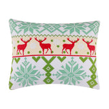 Greenland Home Fashions Fair Isle Snow Machine Quilted 100% Cotton Sham Snow