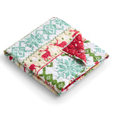 Greenland Home Fashion 100% Cotton Face Microfiber Back Polyester Fill Fair Isle Accessory Throw Snow