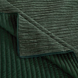 Greenland Home Fashion Velvet Crush Chenille Microfiber Back Poly Fill Quilt Set Forest