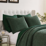 Greenland Home Fashions Velvet Crush Chenille Velvet Reversible with Organic Texture Sham Forest