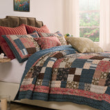 Greenland Home Fashions Shiloh Calico 100% Woven Polyester Jacquard Quilt Set Calico
