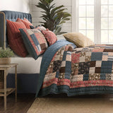 Greenland Home Fashions Shiloh Calico 100% Woven Polyester Jacquard Quilt Set Calico
