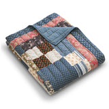 Greenland Home Fashions Shiloh Calico Throw Accessory 100% Woven Polyester Machine Quilted Jacquard Calico
