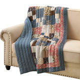 Greenland Home Fashions Shiloh Calico Throw Accessory 100% Woven Polyester Machine Quilted Jacquard Calico