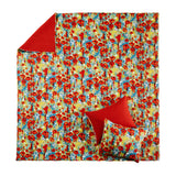 Greenland Home Fashion Poppies Microfiber Face Cotton Back Quilt Set Red