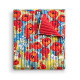Greenland Home Fashion Poppies Accessory Microfiber Face Cotton Back with Polyester fill Throw Red