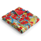 Greenland Home Fashion Poppies Accessory Microfiber Face Cotton Back with Polyester fill Throw Red