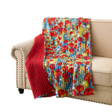 Greenland Home Fashion Poppies Accessory Microfiber Face Cotton Back with Polyester fill Throw Red