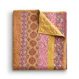 Greenland Home Fashion Cotton Face Brushed Microfiber Back and Poly-Cotton Fill Marigold Accessory Throw Sunset