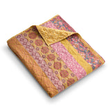Greenland Home Fashion Cotton Face Brushed Microfiber Back and Poly-Cotton Fill Marigold Accessory Throw Sunset