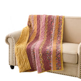 Greenland Home Fashion Cotton Face Brushed Microfiber Back and Poly-Cotton Fill Marigold Accessory Throw Sunset