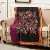Greenland Home Fashions 100% Brushed Microfiber face 100% cotton back Jessa Accessory Throw Midnight