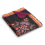 Greenland Home Fashions 100% Brushed Microfiber face 100% cotton back Jessa Accessory Throw Midnight