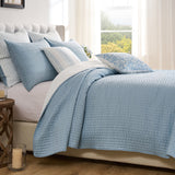 Greenland Home Fashions Homestead 100% Woven Polyester Jacquard Coverlet Set Sky Blue
