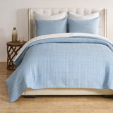 Greenland Home Fashions Homestead 100% Woven Polyester Jacquard Coverlet Set Sky Blue