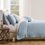 Greenland Home Fashions Homestead 100% Woven Polyester Jacquard Coverlet Set Sky Blue