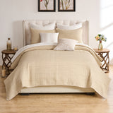 Greenland Home Fashions Homestead 100% Woven Polyester Jacquard Coverlet Set Natural
