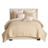 Greenland Home Fashions Homestead 100% Woven Polyester Jacquard Coverlet Set Natural