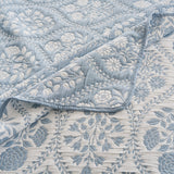 Greenland Home Fashions Serena 100% Woven Polyester Jacquard Coverlet Set Sky Blue