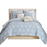 Greenland Home Fashions Serena 100% Woven Polyester Jacquard Coverlet Set Sky Blue