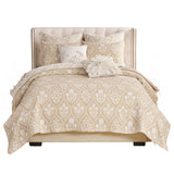 Greenland Home Fashions Serena 100% Woven Polyester Jacquard Coverlet Set Natural