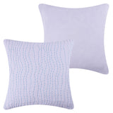 Greenland Home Fashions 100% Cotton Kantha Quilted Euro Pillow Sham 26" x 26" White/Teal
