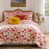 Greenland Home Fashions 100% Brushed Microfiber Breeze Quilt 2 Piece Set Blush