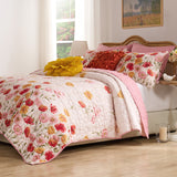 Greenland Home Fashions 100% Brushed Microfiber Breeze Quilt 2 Piece Set Blush