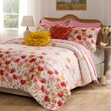 Greenland Home Fashions 100% Brushed Microfiber Breeze Quilt 2 Piece Set Blush