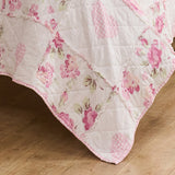 Greenland Home Fashions 100% Cotton Face 100% Microfiber Veronica's Hearts Pink Quilt 2 Piece Set Pink