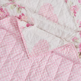 Greenland Home Fashions 100% Cotton Face 100% Microfiber Veronica's Hearts Pink Quilt 2 Piece Set Pink