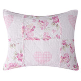 Greenland Home Fashions 100% Cotton Face 100% Microfiber Back Veronica's Hearts Sham Pink