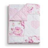 Greenland Home Fashions 100% Cotton Face 100% Microfiber Back Veronica's Hearts Accessory Throw Pink