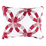 Greenland Home Fashions 100% Jacquard Woven Polyester Wedding Ring Sham Red