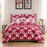Greenland Home Fashions 100% Jacquard Woven Polyester Wedding Ring Coverlet 2 Piece Set Red