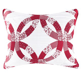 Greenland Home Fashions 100% Jacquard Woven Polyester Wedding Ring Sham Red